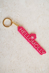 Hello Molly Keyring Pink