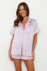HELLO MOLLY Beauty Sleep Satin Pyjama Top Lilac