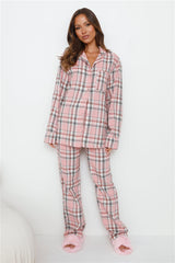 HELLO MOLLY Dreamland Flannelette Pyjama Pants Unisex Pink Check