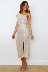 Luminous Life Midi Dress Beige