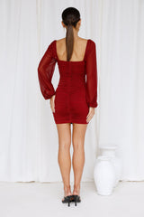 Long Flight Dress Wine