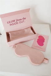 HELLO MOLLY Sweet Dreams Eye Mask And Pillowcase Silk Set Pink