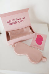 HELLO MOLLY Sweet Dreams Eye Mask And Pillowcase Silk Set Pink