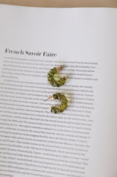 Crescent Love Earrings Green