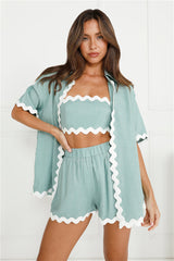Gorgeous Ivy Linen Blend Shirt Sage