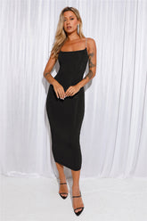 Luxe Touch Midi Dress Black