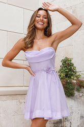 Majestic Girl Strapless Mini Dress Lilac
