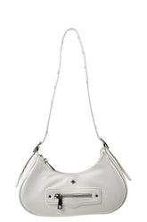 Moto Bag Black White Pebble Silver