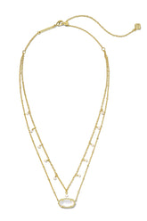 Elisa Gold Pearl Multi Strand Necklace Ivory Mother Of Pearl