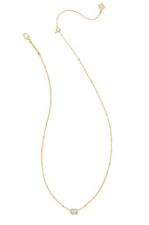 Mini Elisa Satellite Short Pendant Necklace Gold Pink Opalite Crystal
