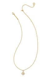 Dira Crystal Short Pendant Necklace Gold White Crystal