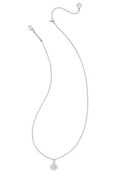 Dira Silver Crystal Short Pendant Necklace Silver White Crystal
