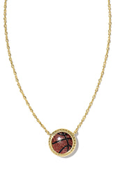 Basketball Gold Short Pendant Necklace Orange Goldstone