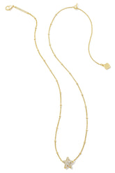 Jae Star Pave Short Pendant Necklace Gold White Crystal