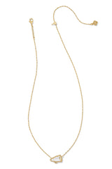 Cheer Gold Short Pendant Necklace White Mother Of Pearl