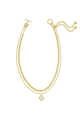 Mallory Rose Gold Multi Strand Necklace Ivory Mother Of Pearl