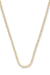 Emery Gold Tennis Necklace White Crystal