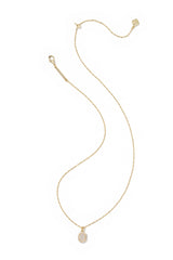 Daphne Gold Crystal Frame Short Pendant Necklace Iridescent Drusy