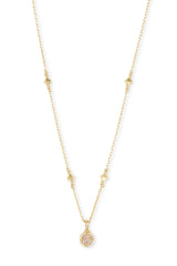 KENDRA SCOTT Nola Short Pendant Necklace Gold Iridescent Drusy
