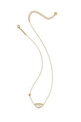 Margot Vintage Gold Short Pendant Necklace Iridescent Abalone