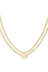 KENDRA SCOTT Emilie Multi Strand Necklace Gold Iridescent Drusy