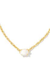 KENDRA SCOTT Cailin Crystal Pendant Necklace Gold Ivory Mother Of Pearl