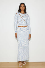 C/MEO COLLECTIVE Eventually Knit Skirt Blue