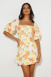 Brunching Mood Mini Dress Orange