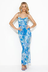 Best Of Her Mesh Maxi Dress Blue