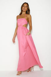 HELLO MOLLY Should We Go Maxi Dress Pink
