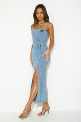 Getting Groovy Midi Dress Denim