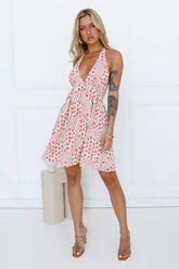 Graduation Weekend Halter Mini Dress White