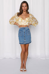 Hell Yes Crop Top Yellow