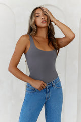 HELLO MOLLY BASE Everyday Staple Singlet Top Charcoal