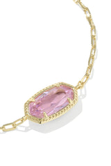 Elaina Luxe Gold Chain Bracelet Light Pink CZ