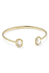 Elton Gold Cuff Bracelet Iridescent Drusy