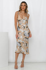 From Here To Rome Midi Dress Beige
