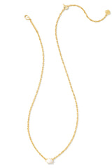 KENDRA SCOTT Cailin Crystal Pendant Necklace Gold Ivory Mother Of Pearl