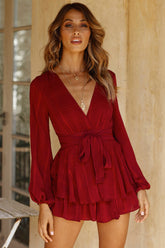 Must Be Lonely Now Romper Wine