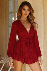Must Be Lonely Now Romper Wine