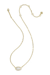 Elisa Luxe Gold Short Pendant Necklace White CZ