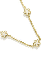 Jane Gold Strand Necklace White Enamel