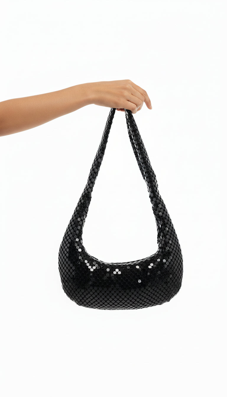 Luna Shoulder Bag Black Glowmesh
