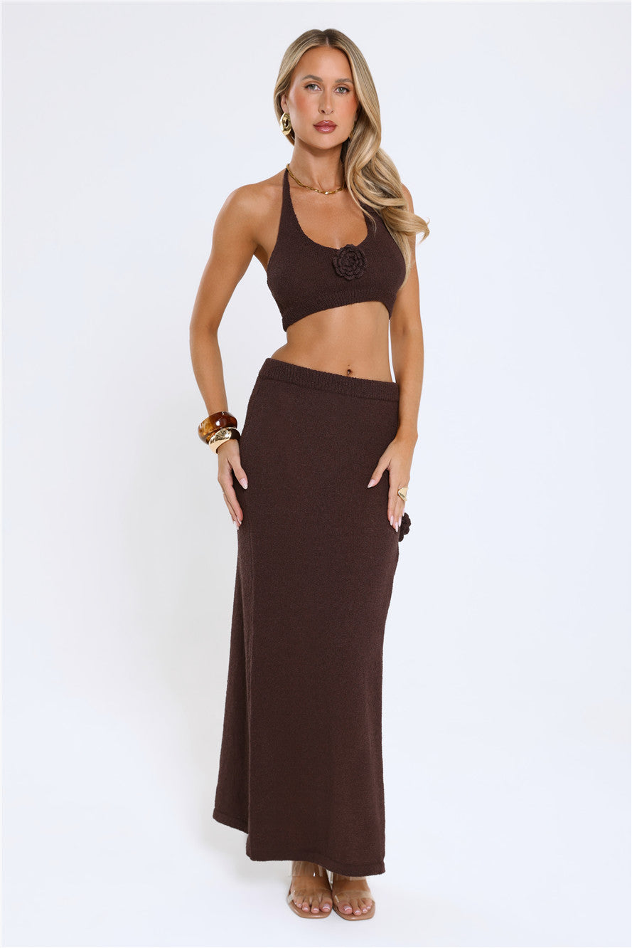 Golden Sands Halter Top Brown