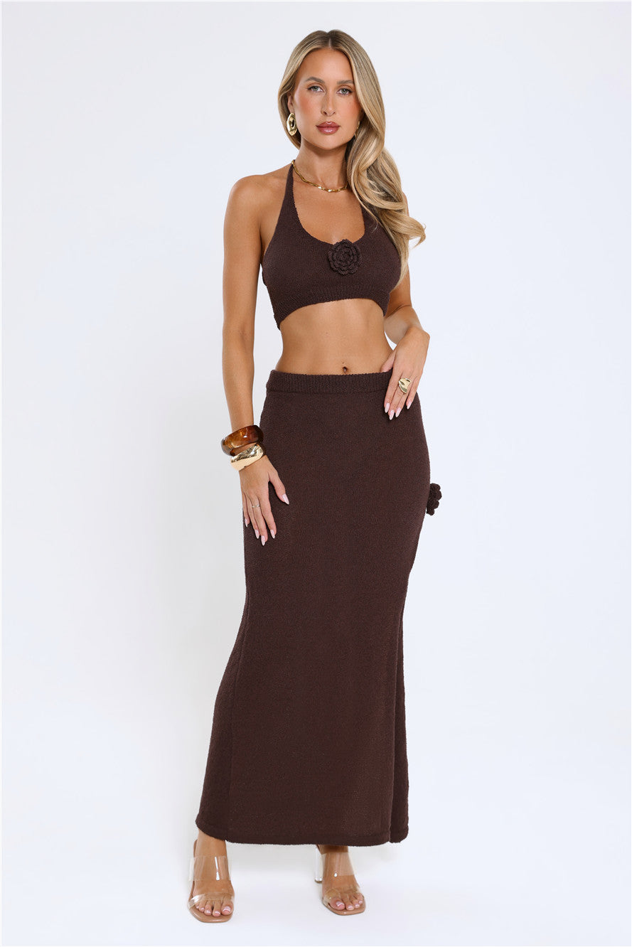 Golden Sands Halter Top Brown