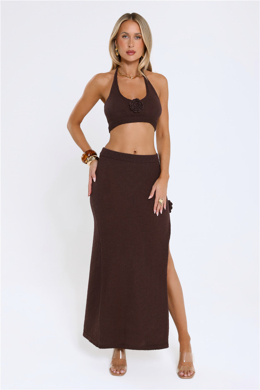 Golden Sands Halter Top Brown