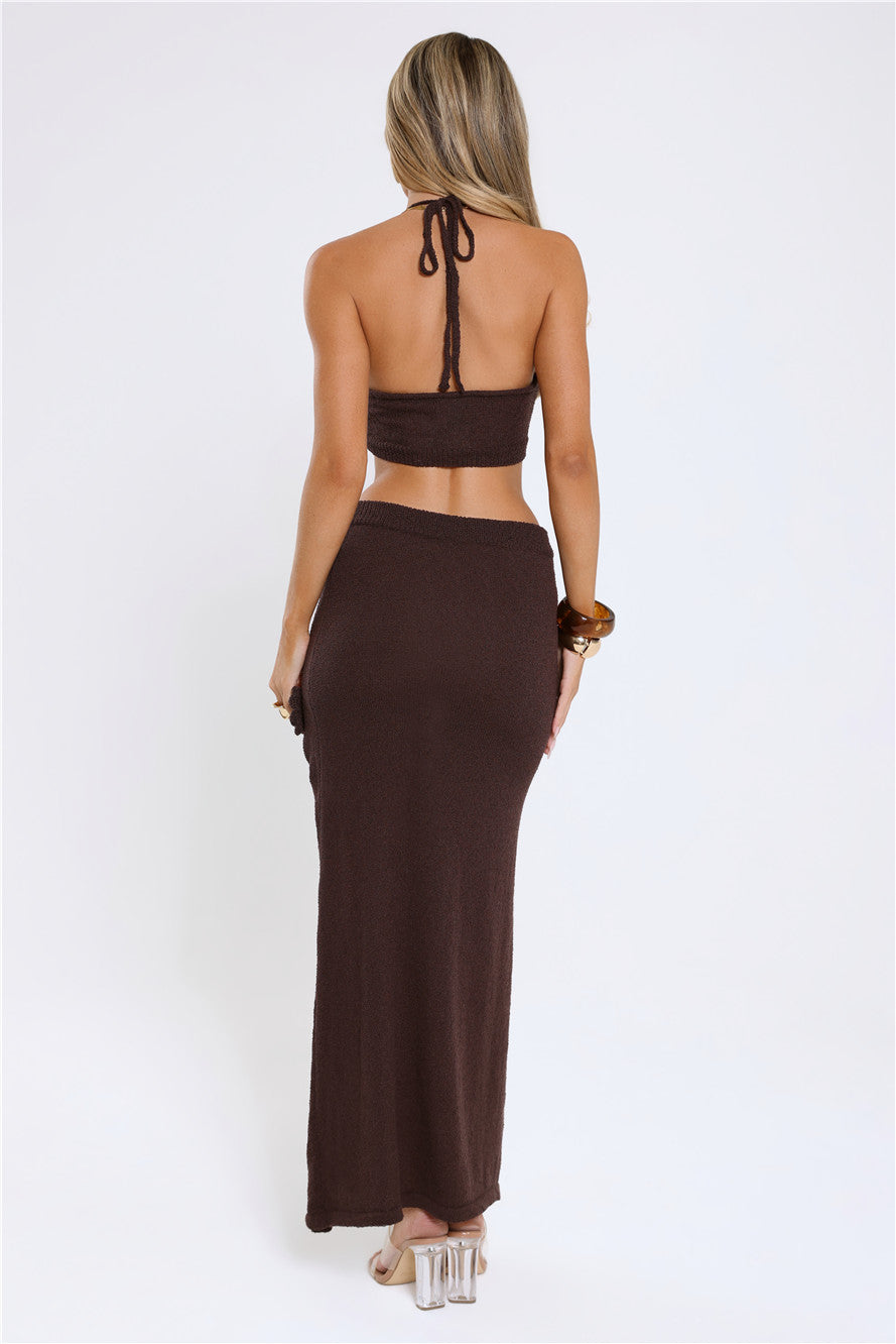 Golden Sands Halter Top Brown