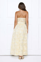 Gorgeous Temptation Strapless Maxi Dress Yellow