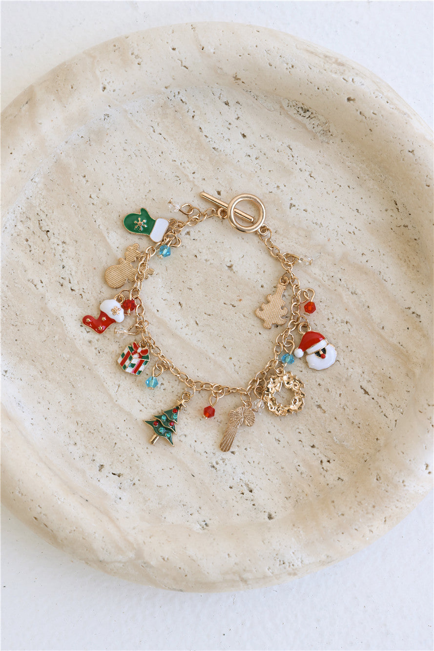 Festive Charm Bracelet Gold