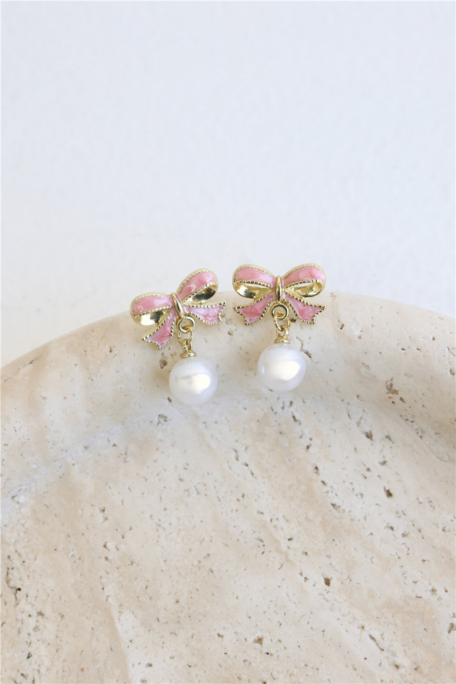 Deck The Halls Bow Earrings Gold